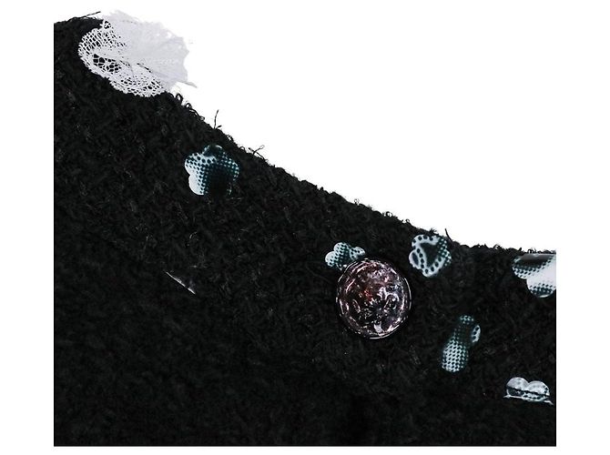 Vestido de cashmere Chanel Coco Mark Preto - vista 8