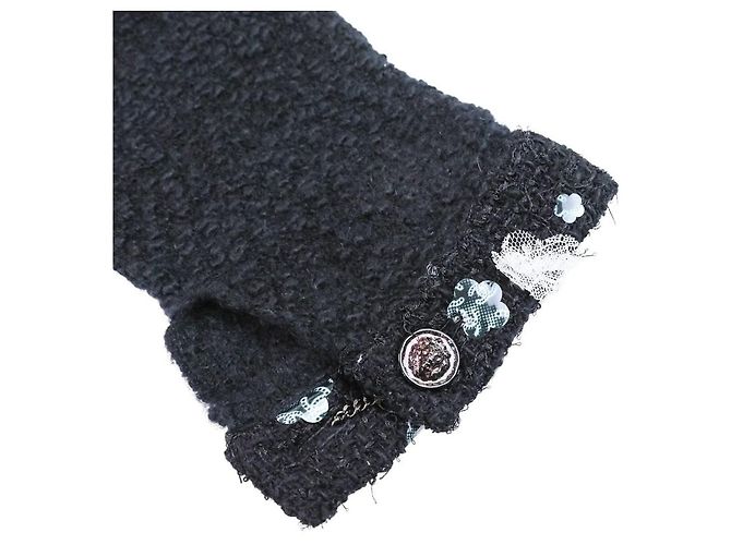Vestido de cashmere Chanel Coco Mark Preto - vista 9