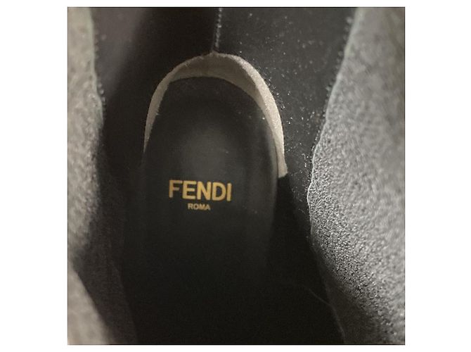 Fendi Calligraphy Leder- Stiefeletten Schwarz - Ansicht 10