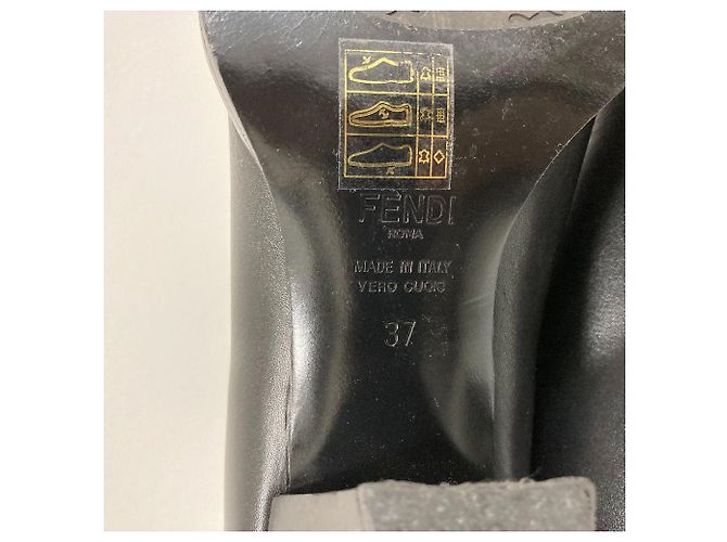 Fendi Calligraphy Leder- Stiefeletten Schwarz - Ansicht 11