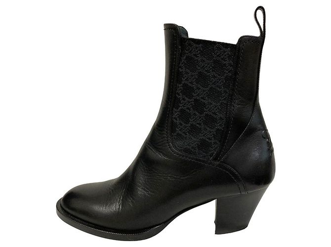 Fendi Calligraphy Leder- Stiefeletten Schwarz - Ansicht 2