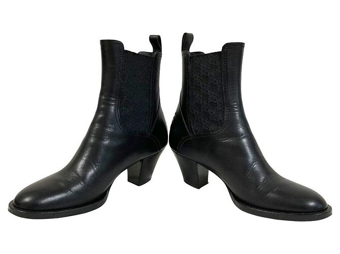 Fendi Calligraphy Leder- Stiefeletten Schwarz - Ansicht 4