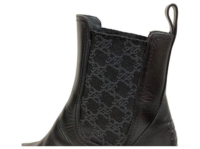Fendi Calligraphy Leder- Stiefeletten Schwarz - Ansicht 7