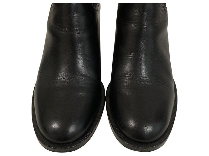 Fendi Calligraphy Leder- Stiefeletten Schwarz - Ansicht 8