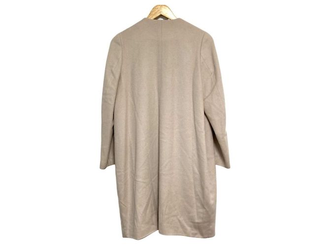 Autre Marque Barneys New York Abrigo largo sin cuello 100% Cashmere Crudo - vista 2