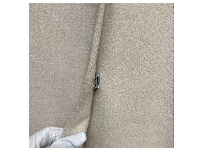 Autre Marque Barneys New York Abrigo largo sin cuello 100% Cashmere Crudo - vista 5