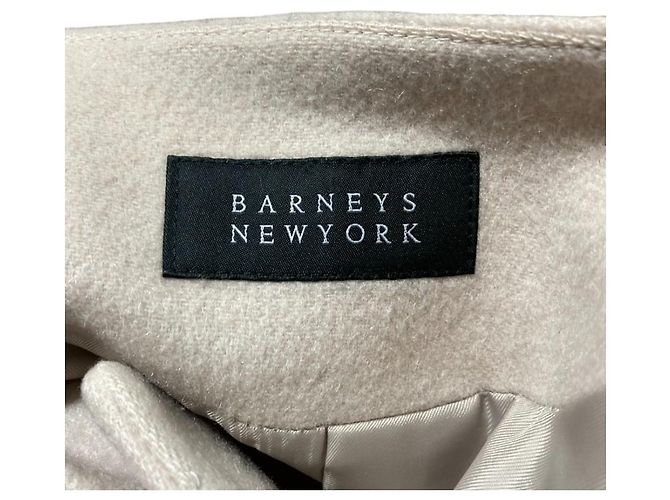 Autre Marque Barneys New York Abrigo largo sin cuello 100% Cashmere Crudo - vista 7
