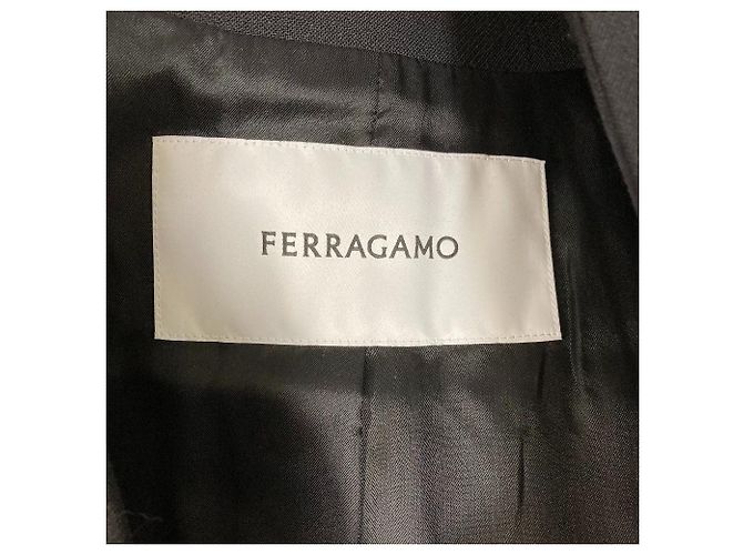Abrigo largo de lana Salvatore Ferragamo Negro - vista 11