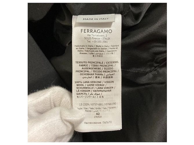 Abrigo largo de lana Salvatore Ferragamo Negro - vista 12