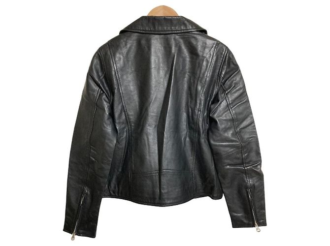 Autre Marque Giacca Riders in pelle di pecora SLOBE IENA Nero - vista 2