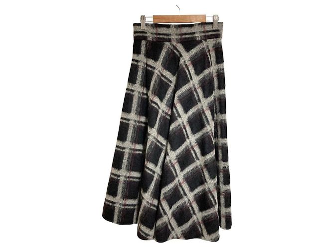 Autre Marque Falda larga acampanada de cuadros ESTNATION Negro - vista 2