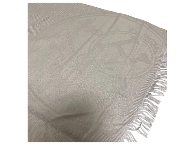 Estola Hermès New Libris de cachemira y seda Castaño - vista 5