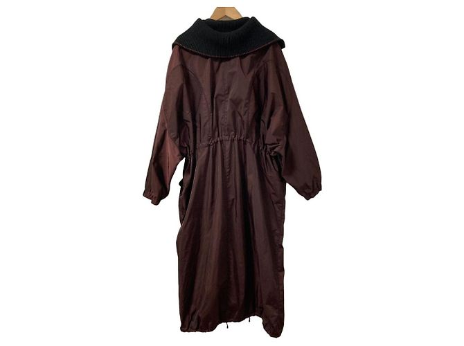 Cappotto lungo in nylon Dries Van Noten Marrone - vista 2