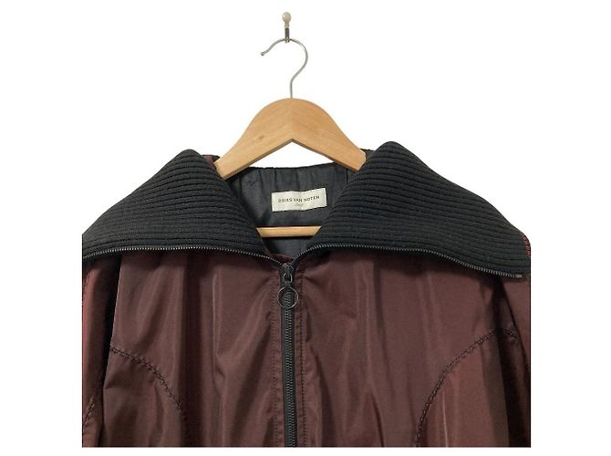 Cappotto lungo in nylon Dries Van Noten Marrone - vista 5