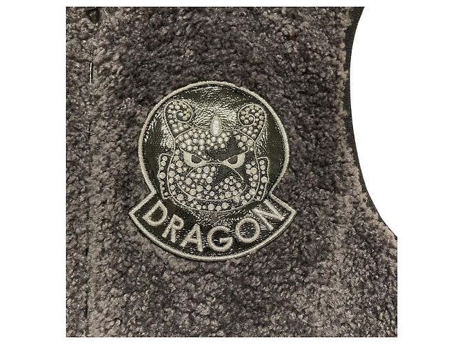 Autre Marque Giacca Docking Dance With Dragon in pile Boa Marrone - vista 5