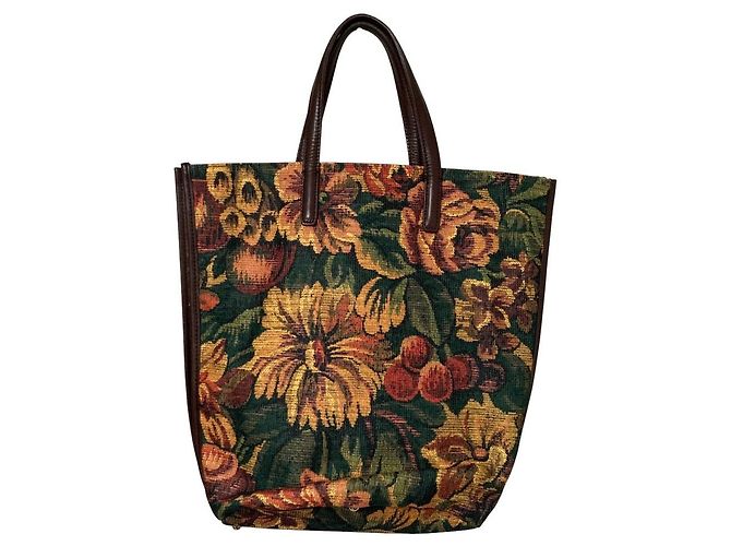 Autre Marque Sac Tote à fleurs TOPKAPI TREASURE Marron Vert - vue 2