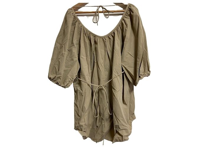 Autre Marque BED&BREAKFAST Pullover elasticizzato 2way con arricciature Beige - vista 2
