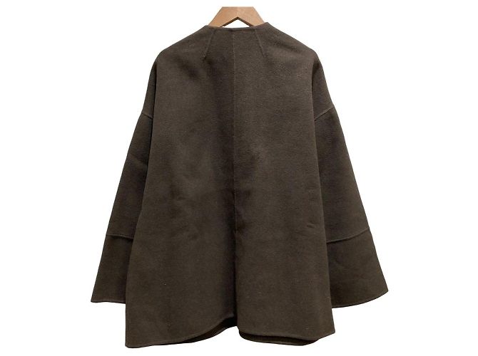 Autre Marque Mila Owen Abrigo reversible 2WAY con bolsillos de piel Castaño - vista 4