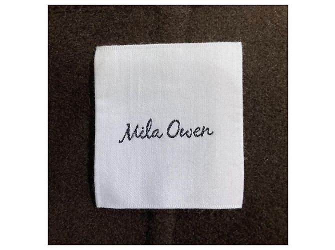 Autre Marque Mila Owen Abrigo reversible 2WAY con bolsillos de piel Castaño - vista 5