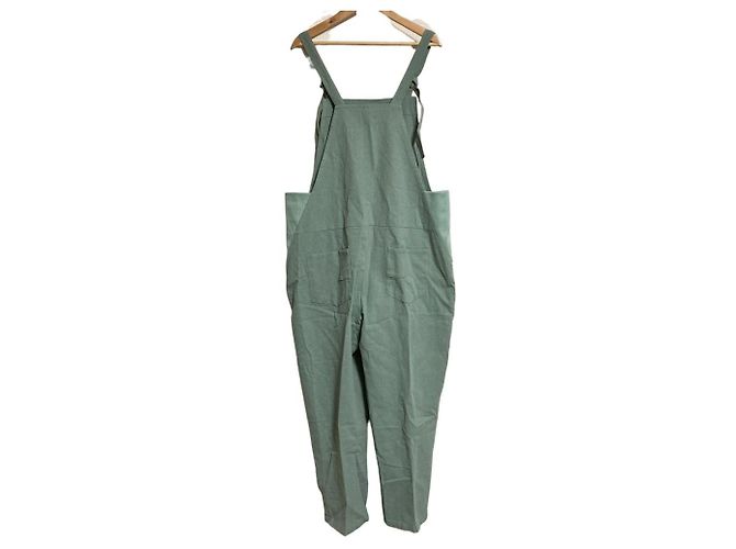 Autre Marque Tuta YARRA in cotone e lino Verde - vista 2