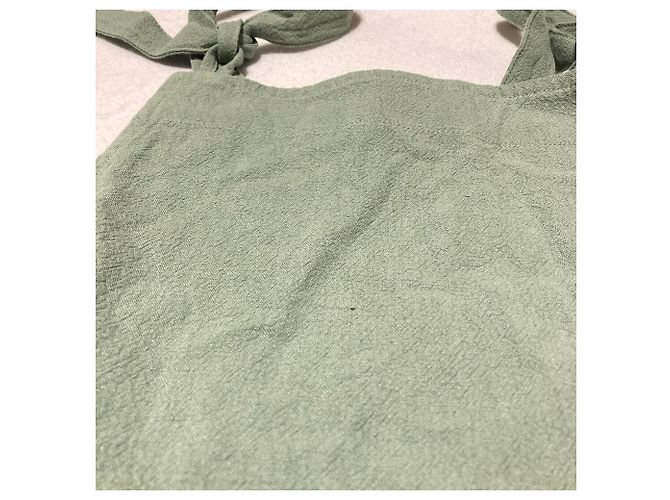 Autre Marque Tuta YARRA in cotone e lino Verde - vista 3