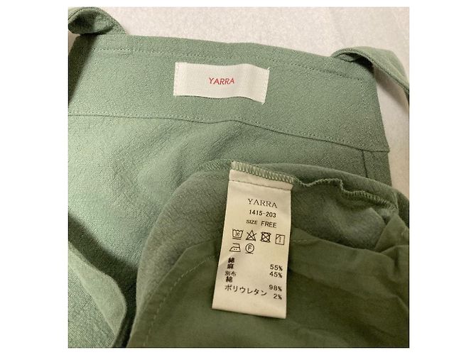 Autre Marque Tuta YARRA in cotone e lino Verde - vista 4