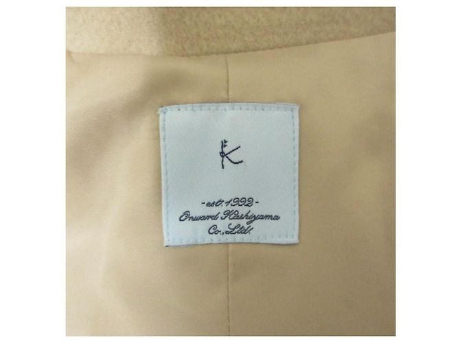 Autre Marque Kumikyoku Wool Double Breasted Long Coat Beige - view 3