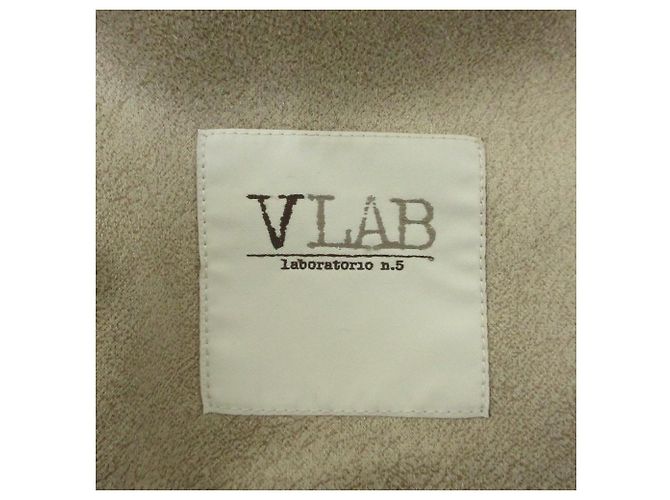 Autre Marque Abrigo de forro polar y piel de zorro VLAB Beige - vista 3