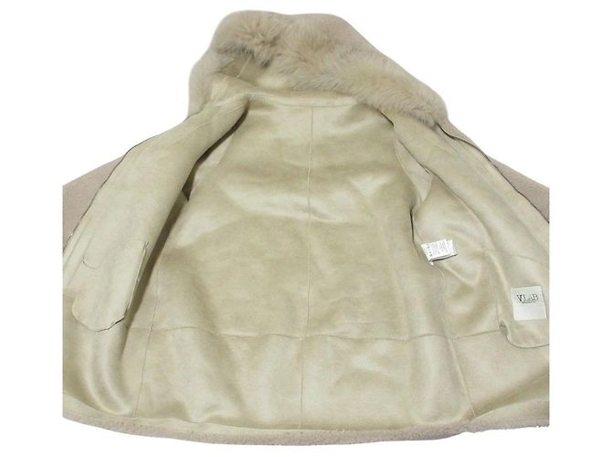 Autre Marque Abrigo de forro polar y piel de zorro VLAB Beige - vista 6