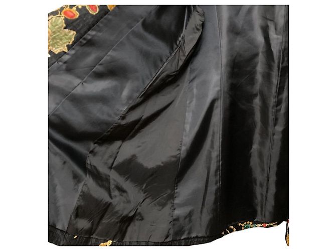Autre Marque LEONARD FASHION Flower Jewelry Print Collarless Coat Black - view 8
