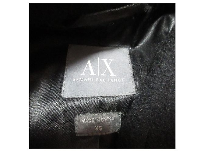 Manteau en laine et cachemire Armani Exchange Noir - vue 7