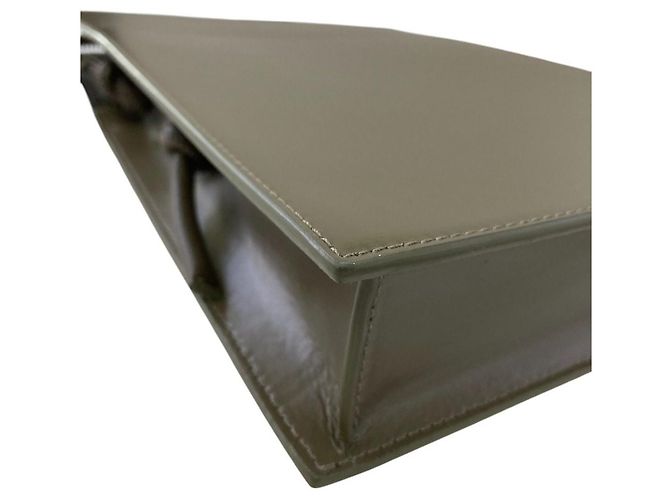 Borsa a tracolla Theory boxcalf flat ns Verde Cachi - vista 10
