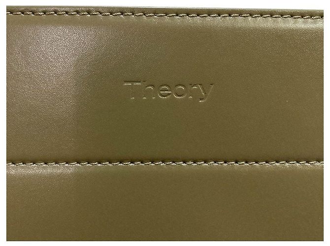 Borsa a tracolla Theory boxcalf flat ns Verde Cachi - vista 3