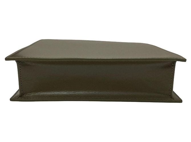 Borsa a tracolla Theory boxcalf flat ns Verde Cachi - vista 6