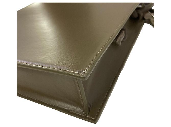Borsa a tracolla Theory boxcalf flat ns Verde Cachi - vista 7