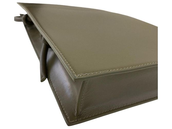 Borsa a tracolla Theory boxcalf flat ns Verde Cachi - vista 8