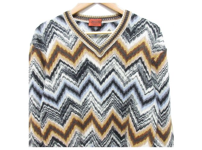 Autre Marque Missoni Chevron Strickpullover aus Woll-Mohair-Mischung Mehrfarben - Ansicht 3