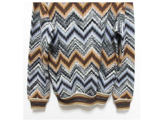 Autre Marque Missoni Chevron Strickpullover aus Woll-Mohair-Mischung Mehrfarben - Ansicht 5