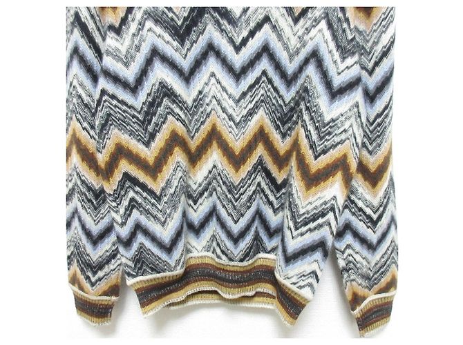 Autre Marque Missoni Chevron Strickpullover aus Woll-Mohair-Mischung Mehrfarben - Ansicht 6