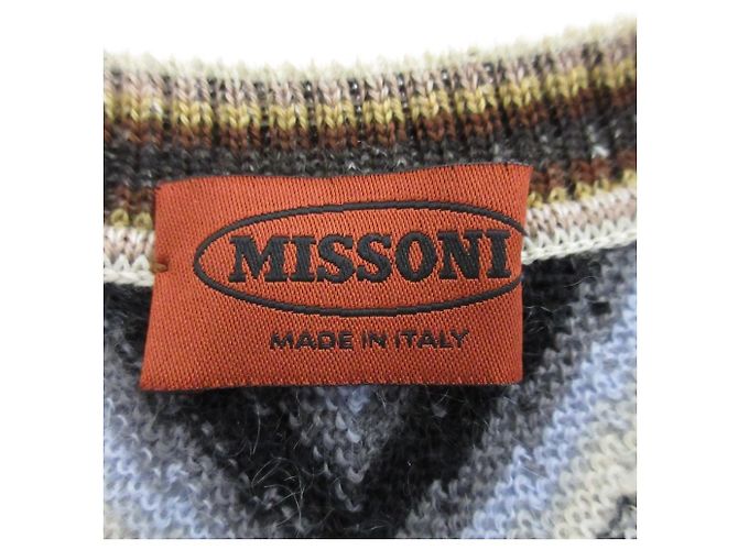 Autre Marque Missoni Chevron Strickpullover aus Woll-Mohair-Mischung Mehrfarben - Ansicht 7