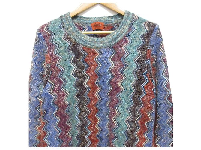 Autre Marque Pull en maille de laine Missoni Chevron Multicolore - vue 3