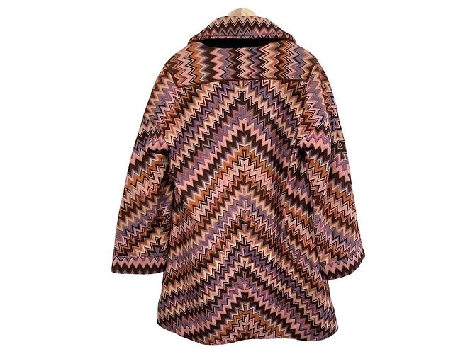 Autre Marque Abrigo reversible Missoni Chevron Negro Rosa - vista 2