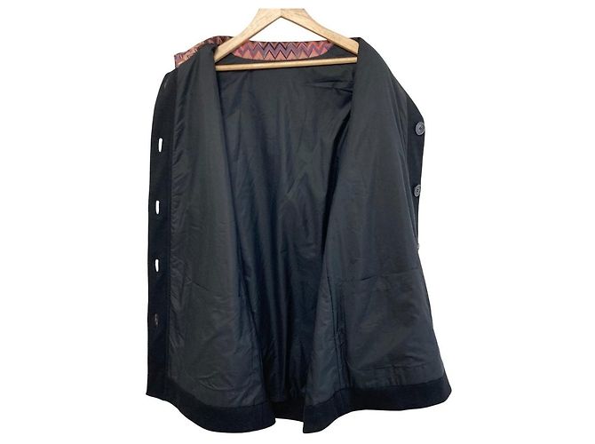 Autre Marque Abrigo reversible Missoni Chevron Negro Rosa - vista 3