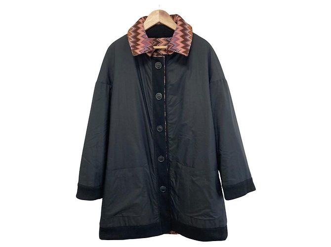 Autre Marque Abrigo reversible Missoni Chevron Negro Rosa - vista 4