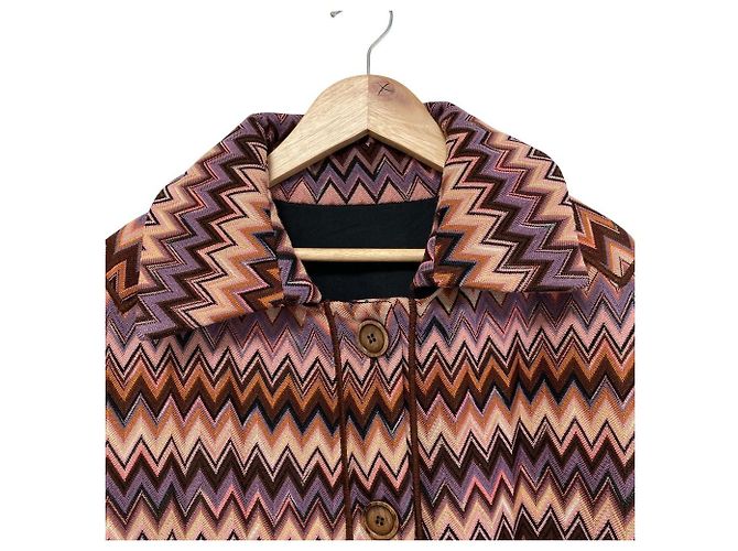 Autre Marque Abrigo reversible Missoni Chevron Negro Rosa - vista 6