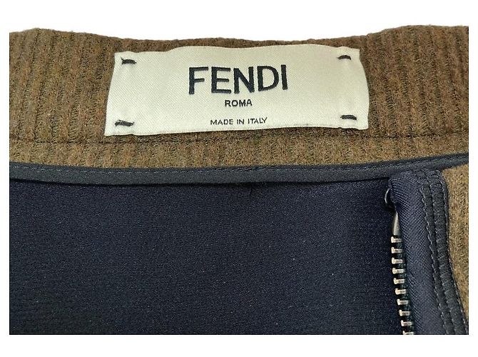 Saia de lã Fendi Verde Caqui - vista 5