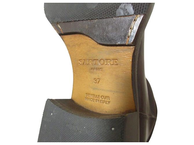 Autre Marque Botas largas de cuero Sartore Castaño - vista 10