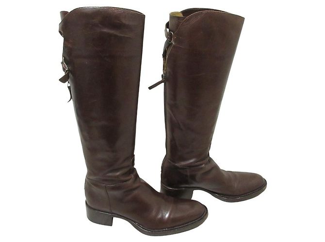Autre Marque Botas largas de cuero Sartore Castaño - vista 2