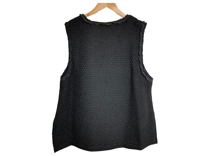 Autre Marque UNMINOU Tweed-Weste Schwarz - Ansicht 2