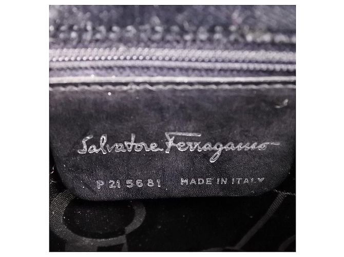Borsa 2way Salvatore Ferragamo Gancini Borsa in velluto Nero - vista 10